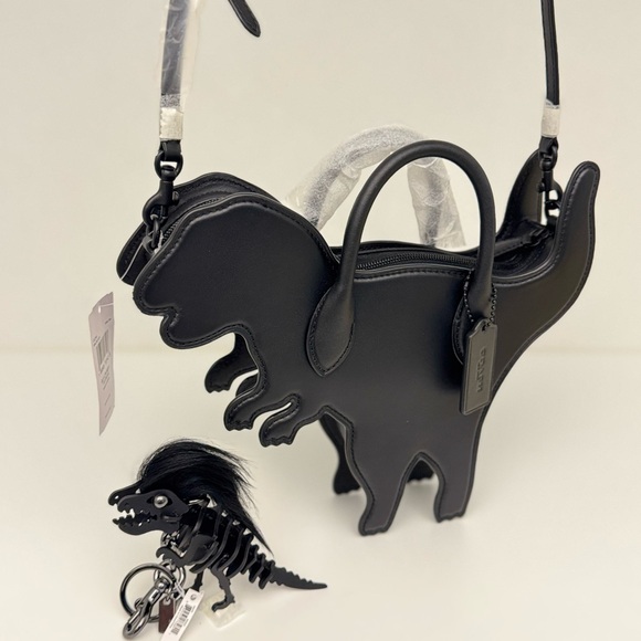 COACH RUNWAY Black Rexy and Black Mohawk Skeleton Rexy Keychain Charm - Picture 3 of 10